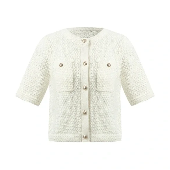 Goelia Round Neck Knitted Button-Up Cardigan - Picture 2 of 8